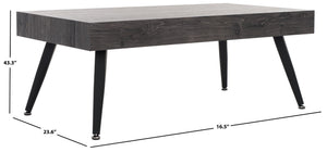Safavieh Cedric Rectangular Mid-Century Modern Coffee Table – Stylish Scandinavian Design For Any Living Space Black Oak / Black COF7007D