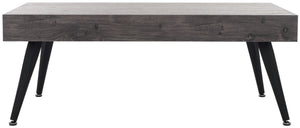 Safavieh Cedric Rectangular Mid-Century Modern Coffee Table – Stylish Scandinavian Design For Any Living Space Black Oak / Black COF7007D