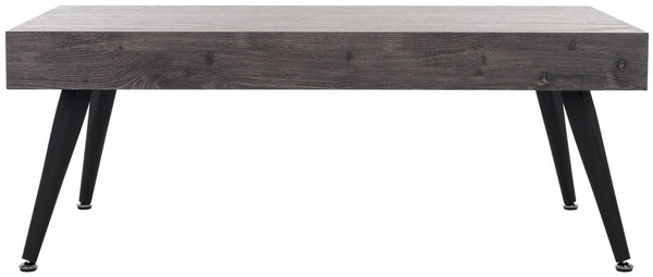 Safavieh Cedric Rectangular Mid-Century Modern Coffee Table – Stylish Scandinavian Design For Any Living Space Black Oak / Black COF7007D