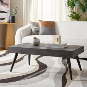 Safavieh Cedric Rectangular Mid-Century Modern Coffee Table – Stylish Scandinavian Design For Any Living Space Black Oak / Black COF7007D