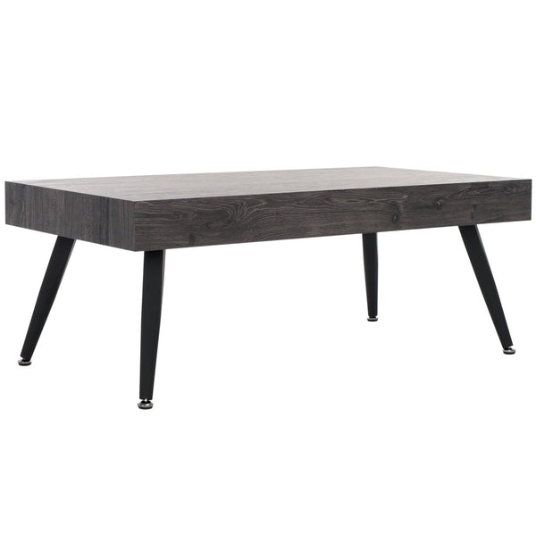 Safavieh Cedric Rectangular Mid-Century Modern Coffee Table – Stylish Scandinavian Design For Any Living Space Black Oak / Black COF7007D
