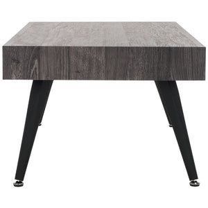 Safavieh Cedric Rectangular Mid-Century Modern Coffee Table – Stylish Scandinavian Design For Any Living Space Black Oak / Black COF7007D
