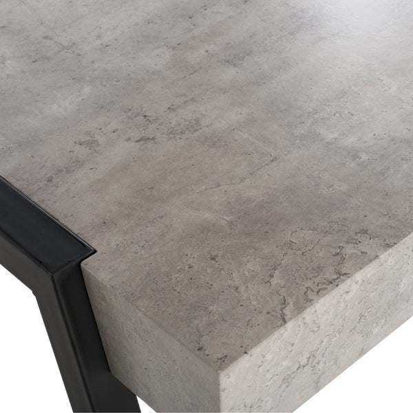Safavieh Cameron Midcentury Modern Coffee Table - Light Grey Finish With Black Metal Legs For Chic Living Room Style COF7008A
