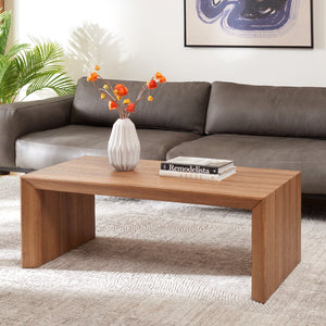 Safavieh Woodrow Coffee Table - Modern Natural Wood Design With Waterfall Edge For Stylish Living Spaces COF7013A