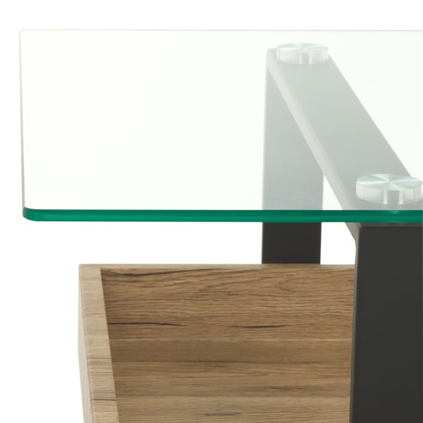 Safavieh Auberon Coffee Table - Contemporary Industrial Style With Glass Top, Black Metal Frame & Storage Shelf COF7015A