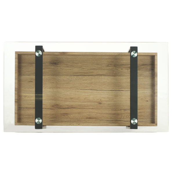 Safavieh Auberon Coffee Table - Contemporary Industrial Style With Glass Top, Black Metal Frame & Storage Shelf COF7015A