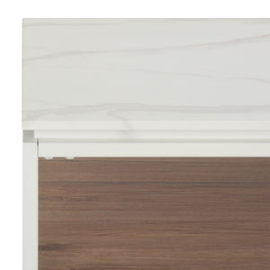 Safavieh Aurelian Coffee Table - Elegant White Faux Marble Top With Sleek Black Metal Base For Modern Spaces COF7016A