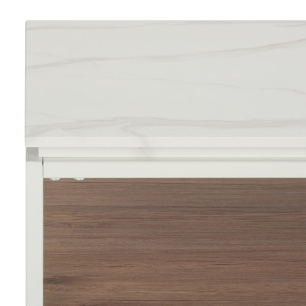 Safavieh Aurelian Coffee Table - Elegant White Faux Marble Top With Sleek Black Metal Base For Modern Spaces COF7016A