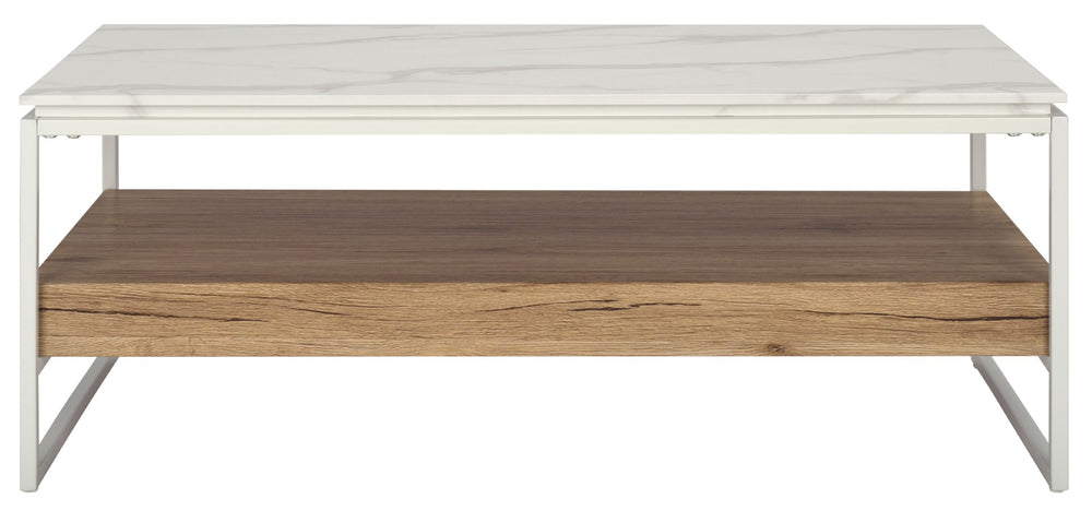 Safavieh Aurelian Coffee Table - Elegant White Faux Marble Top With Sleek Black Metal Base For Modern Spaces COF7016A