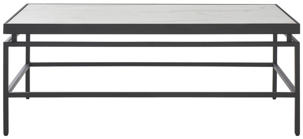 Safavieh Acelin Contemporary Coffee Table - Minimalist Design With Elegant Faux Marble Top And Sturdy Base White Faux Marble / Black COF7017A