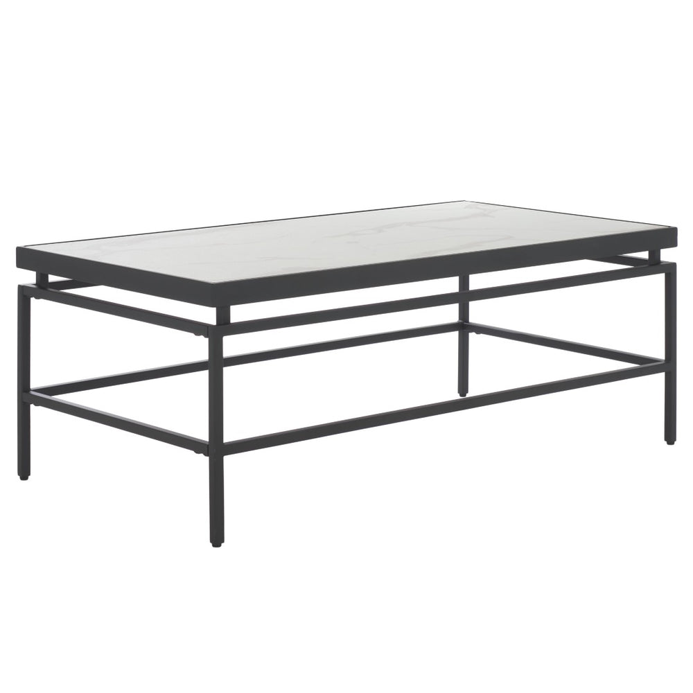 Safavieh Acelin Contemporary Coffee Table - Minimalist Design With Elegant Faux Marble Top And Sturdy Base White Faux Marble / Black COF7017A