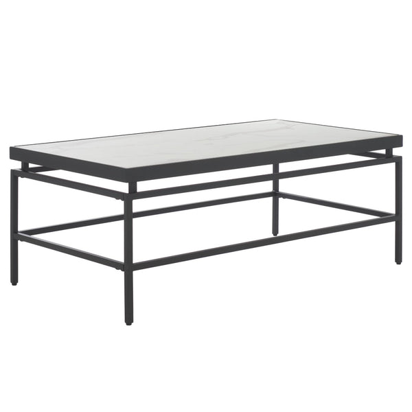 Safavieh Acelin Contemporary Coffee Table - Minimalist Design With Elegant Faux Marble Top And Sturdy Base White Faux Marble / Black COF7017A
