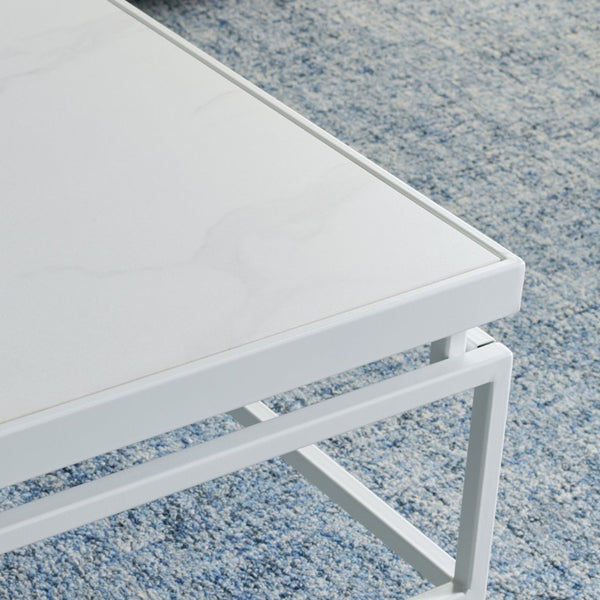 Safavieh Acelin Contemporary Coffee Table - Minimalist Design With Elegant Faux Marble Top And Sturdy Base White Faux Marble / White COF7017B