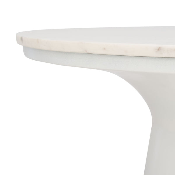 Safavieh Mila Pedestal Coffee Table – Luxurious Vintage-Inspired Design With Sculptural Elegance For Any Room White Marble/White COF7200B