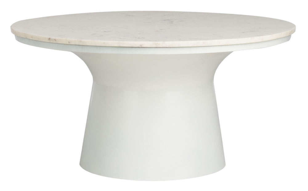 Safavieh Mila Pedestal Coffee Table – Luxurious Vintage-Inspired Design With Sculptural Elegance For Any Room White Marble/White COF7200B
