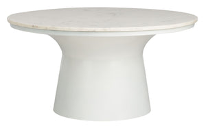 Safavieh Mila Pedestal Coffee Table – Luxurious Vintage-Inspired Design With Sculptural Elegance For Any Room White Marble/White COF7200B
