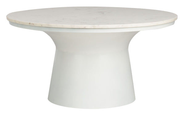 Safavieh Mila Pedestal Coffee Table – Luxurious Vintage-Inspired Design With Sculptural Elegance For Any Room White Marble/White COF7200B