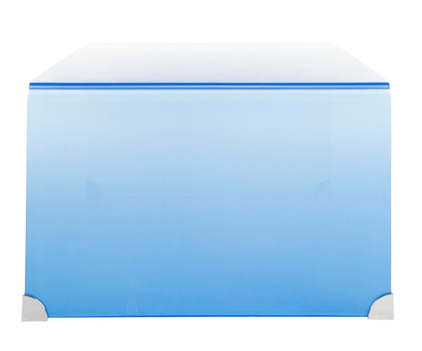 Safavieh Crysta Ombre Glass Coffee Table - Modern Artistic Centerpiece For Contemporary Living Room Spaces Clear/Blue COF7300A