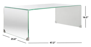 Safavieh Crysta Ombre Glass Coffee Table - Modern Artistic Centerpiece For Contemporary Living Room Spaces Clear/White COF7300B