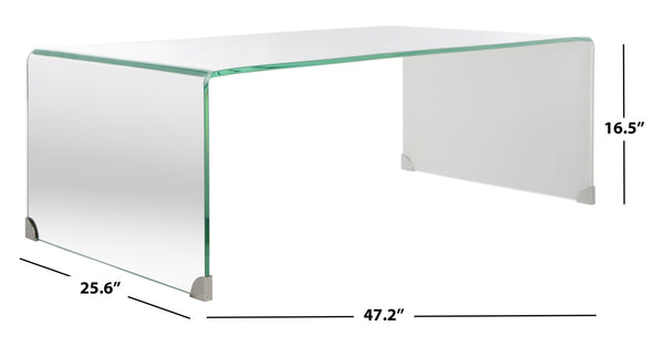 Safavieh Crysta Ombre Glass Coffee Table - Modern Artistic Centerpiece For Contemporary Living Room Spaces Clear/White COF7300B