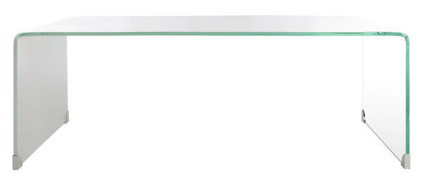 Safavieh Crysta Ombre Glass Coffee Table - Modern Artistic Centerpiece For Contemporary Living Room Spaces Clear/White COF7300B