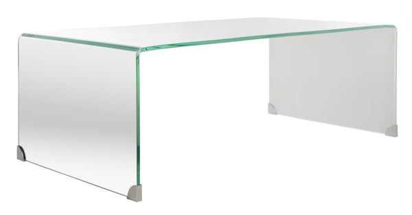 Safavieh Crysta Ombre Glass Coffee Table - Modern Artistic Centerpiece For Contemporary Living Room Spaces Clear/White COF7300B