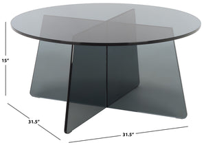 Latika Tempered Glass Coffee Table — 31.5" Square Low-Profile Modern Centerpiece For Small Spaces