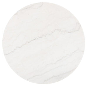 Safavieh Syrio Round Marble Coffee Table - Mid-Century Modern Design With Walnut Frame & Unique Marble Top COF8100A