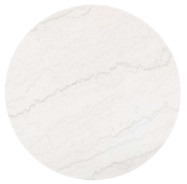 Safavieh Syrio Round Marble Coffee Table - Mid-Century Modern Design With Walnut Frame & Unique Marble Top COF8100A