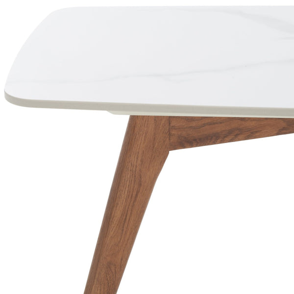 Safavieh Karina Rectangular Coffee Table - Contemporary Faux Marble & Walnut Design For Modern Living Spaces COF8102A