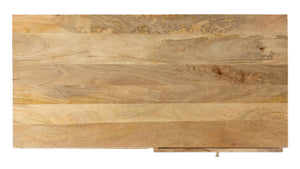 Safavieh Marigold Coffee Table - Retro-Inspired Design With Mango Wood & Chic Accents For Modern Living Spaces Natural/Brass COF9000A