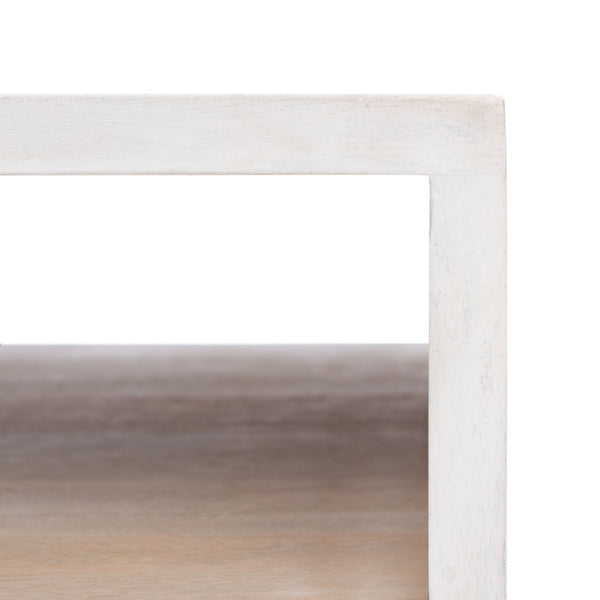 Safavieh Marigold Coffee Table - Retro-Inspired Design With Mango Wood & Chic Accents For Modern Living Spaces White Wash/Brass COF9000C