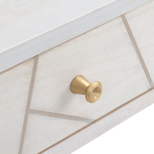 Safavieh Marigold Coffee Table - Retro-Inspired Design With Mango Wood & Chic Accents For Modern Living Spaces White Wash/Brass COF9000C