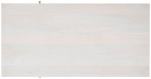 Safavieh Marigold Coffee Table - Retro-Inspired Design With Mango Wood & Chic Accents For Modern Living Spaces White Wash/Brass COF9000C