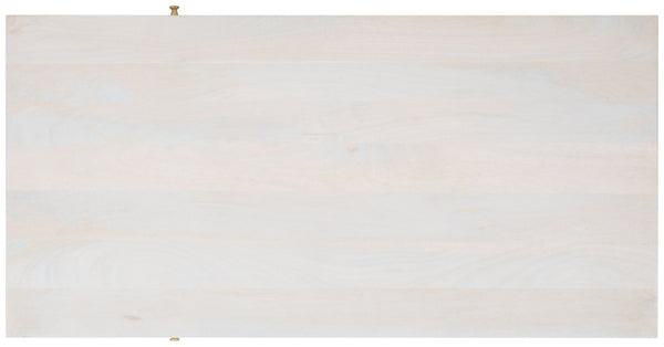 Safavieh Marigold Coffee Table - Retro-Inspired Design With Mango Wood & Chic Accents For Modern Living Spaces White Wash/Brass COF9000C