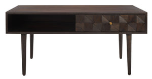 Safavieh Lexington Coffee Table - Modern Chic Design With Handcrafted Details And Ample Storage For Your Home Walnut COF9006A