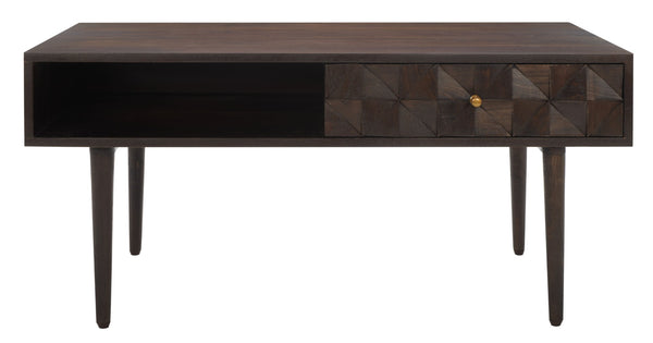 Safavieh Lexington Coffee Table - Modern Chic Design With Handcrafted Details And Ample Storage For Your Home Walnut COF9006A