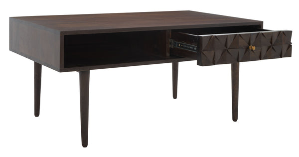 Safavieh Lexington Coffee Table - Modern Chic Design With Handcrafted Details And Ample Storage For Your Home Walnut COF9006A