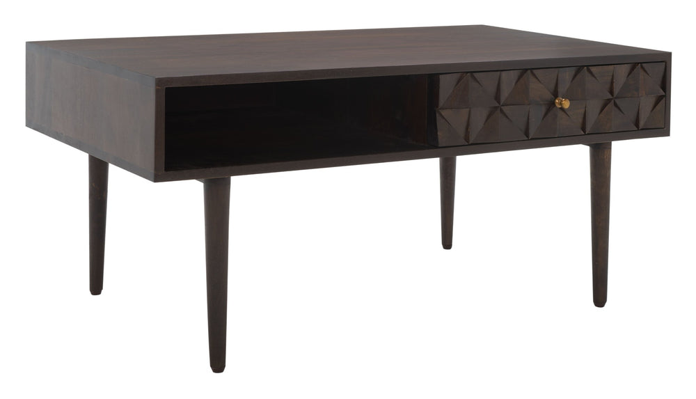 Safavieh Lexington Coffee Table - Modern Chic Design With Handcrafted Details And Ample Storage For Your Home Walnut COF9006A