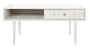 Safavieh Lexington Coffee Table - Modern Chic Design With Handcrafted Details And Ample Storage For Your Home White Wash COF9006B