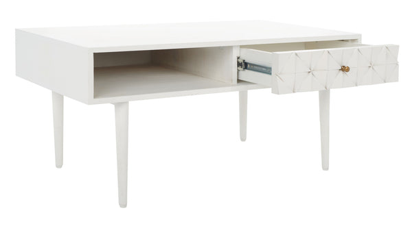 Safavieh Lexington Coffee Table - Modern Chic Design With Handcrafted Details And Ample Storage For Your Home White Wash COF9006B