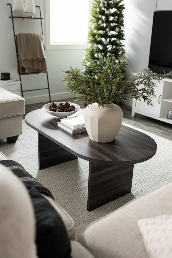 Safavieh Gareth Coffee Table - Contemporary Capsule Design With Stylish Wood Grain For Modern Living Spaces Slate Grey COF9301A