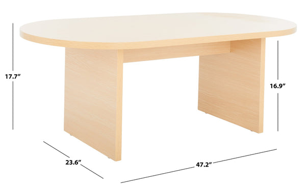 Safavieh Gareth Coffee Table - Contemporary Capsule Design With Stylish Wood Grain For Modern Living Spaces Natural COF9301B