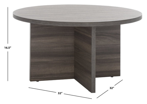 Safavieh Bo Coffee Table - Elegant Round Design With Tapered Base, Perfect For Modern Living Spaces And Decor Slate Grey COF9302A