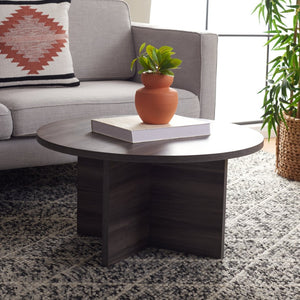 Safavieh Bo Coffee Table - Elegant Round Design With Tapered Base, Perfect For Modern Living Spaces And Decor Slate Grey COF9302A