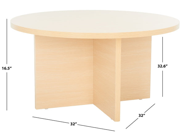 Safavieh Bo Coffee Table - Elegant Round Design With Tapered Base, Perfect For Modern Living Spaces And Decor Natural COF9302B