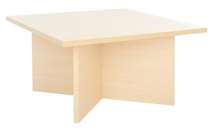Safavieh Cathen Coffee Table - Modern Rectangular Design With Cross-Shaped Base For Stylish Living Spaces Natural COF9303B