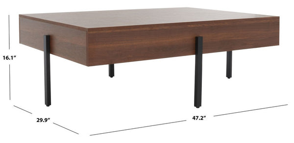 Safavieh Jaxith Coffee Table XII23 Walnut / Black  Wood COF9304B
