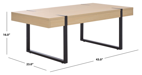 Safavieh Klausner Coffee Table - Elegant Sand & Black Design, Durable Wood & Metal Construction, Stylish Centerpiece Sand ,Black Wood ,Metal Cof9308a