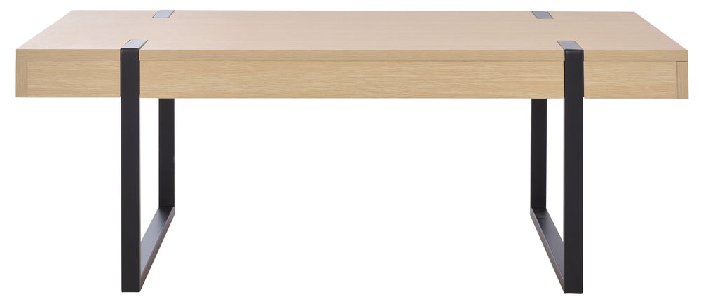 Safavieh Klausner Coffee Table - Elegant Sand & Black Design, Durable Wood & Metal Construction, Stylish Centerpiece Sand ,Black Wood ,Metal Cof9308a